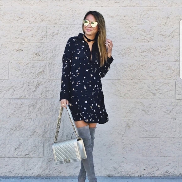 Black Star Shirt Dress - Picture 2 of 4